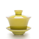 GobekUsa Celadon Tea Tureen & Flower Gaiwan Kung Fu Tea Set 140ml Puer Kettle