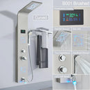 GobekUsa LED Light Shower Faucet System: Rainfall, Massage Jets, Waterfall Panel with Temperature Control