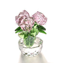 GobekUsa Crystal Rose Flower Dreams Glass Paperweight Bouquet Sculpture
