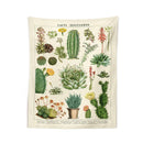 GobekUsa Cactus Tapestry Wall Hanging: Retro Succulents Mushroom Chart Hippie Boho Decor