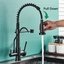 GobekUsa Black Pull Down Pure Water Kitchen Faucet Swivel Hot Cold Water Taps