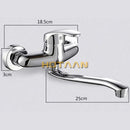 GobekUsa Brass Chrome Dual Hole Kitchen Tap Mixer Faucet for Sink
