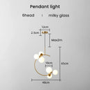 GobekUsa Gold Glass Ball Chandelier for Living Room Kitchen Bedroom - 220V 110V