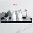 GobekUsa Black Glass Bathroom Shelf Corner Rack, Aluminum Cosmetic Shelf for Shower Room