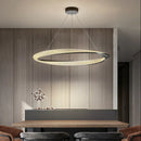 GobekUsa Black Circle Chrome Chandelier for Indoor Living Room Bedroom Kitchen Loft Office Hall