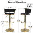 Swivel Bar Stools Set of 2 — Adjustable PU Leather Counter Height Stools