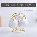 GobekUsa Elegant Bone China Tea Set | Porcelain Teacup & Teapot Set White Gold