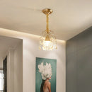 GobekUsa Gold Crystal Round Ceiling Chandelier for Living Room LED Light Fixtures