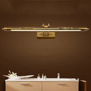 GobekUsa Bronze Carved Mirror Lamp for Bathroom Wall Decor, Retro Design, 500mm, 8W
