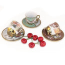 GobekUsa Hand Painted Flower Ceramic Coffee Cup Set Home Kitchen Coffeeware
