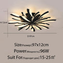 GobekUsa LED Ceiling Chandelier Lights for Living Room Bedroom Dining Study White Black