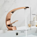 GobekUsa Black/Gold Basin Faucet Modern Bathroom Mixer Tap, Single Handle Waterfall Hot Cold