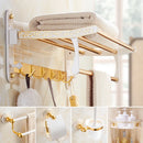 GobekUsa Bath Hardware Set: Shelf, Towel Rack, Holder, Brush Holder, Towel Hanger, Hooks
