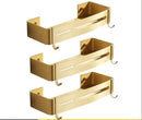 GobekUsa Brushed Gold Aluminum Bathroom Corner Shelf Wall Mounted Shower Shampoo Holder