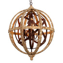 GobekUsa Antique Wood Globe Chandelier for Bedroom Living Room Kitchen Dining Room