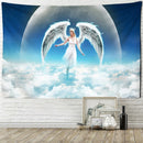 GobekUsa Angel Tapestry Wall Hanging: Blue Sky White Clouds Halo Bohemian Art Decor