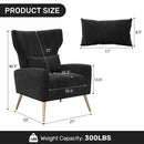 Convertible Accent Chair – Velvet Mid-Century Reading Armchair