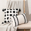 GobekUsa Boho Tufted Beige White Tassel Pillow Cover Home Decor Square Beaded Case