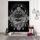 GobekUsa Black & White Tarot Witchcraft Tapestry | Bohemian Hippie Mandala Wall Decor