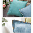 GobekUsa Linen Fringe Cushion Cover: Blue Grey Yellow Red Green for Sofa Bed