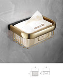 GobekUsa Gold & Black Bathroom Hardware Set: Shelf, Towel Rack, Paper Holder, Brush Holder