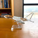 GobekUsa Crystal Aircraft Figurine Glass Airplane Collectible Home Decor