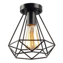 GobekUsa Industrial Black Iron Cage Ceiling Light Flush Mount