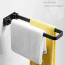 GobekUsa Black Aluminum Bathroom Towel Rack - Single Layer Wall Mounted Towel Bar