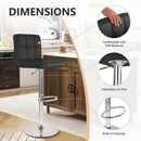 Modern PU Leather Adjustable Swivel Durable Light Weight Steady Barstools Hotel Use Iron Frame Upholstered Back Thickened (Set of 2)