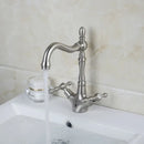 GobekUsa Antique Brass Dual Handle Swivel Sink Faucet Rotated Mixer Tap
