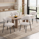 Modern Velvet Dining Chairs, Set of 4 — Curved Wing Back & Metal Legs