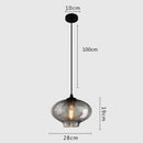GobekUsa Gray Glass Pendant Light for Bar Stair Dining Room E27 Edison Lamp Lighting