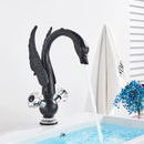 GobekUsa Gold Swan Basin Faucet: Deck Mounted Bathroom Mixer Tap with Hot and Cold Water