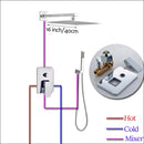 GobekUsa 16" Big Rain Shower Faucet Set with Handshower & Brass Spout