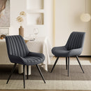 Upholstered Ribbed Dining Chairs, Set of 4 — Ergonomic Modern Design