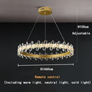 GobekUsa Crystal LED Chandelier: Luxury Lighting for Living, Dining, Kitchen - Elegant Iron & Aluminum Design