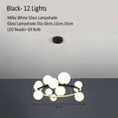 GobekUsa Glass Chandelier Lamp Kitchen Island Hanging Light Black Gold Silver G9 LED