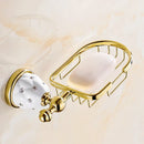 GobekUsa Golden Bath Hardware Set: TP Holder, Towel Rack, Tissue Holder, Cup Holder, Robe Hook