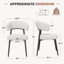 Modern Velvet Dining Chairs, Set of 4 — Curved Wing Back & Metal Legs