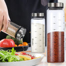 GobekUsa Glass Seasoning Can Salt Sesame Pepper Spice Shaker with Rotary Lid