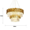 GobekUsa Art Deco Crystal LED Chandelier - 4 Tier Gold Silver Designer Lighting