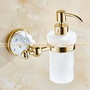 GobekUsa Golden Bath Hardware Set: TP Holder, Towel Rack, Tissue Holder, Cup Holder, Robe Hook