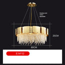 GobekUsa Golden Crystal Stainless Steel Pendant Light for Stylish Foyer