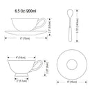 GobekUsa Elegant Ceramic Tea Cup Set 200ml British Porcelain Coffee Cup