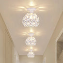 GobekUsa Crystal Flush Mount Chandelier for Hallway Foyer, Modern Hollow Carved Ceiling Light
