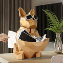GobekUsa Cool Dog Tissue Box Holder with Storage Box Home Office Decor Dog Figurine