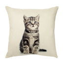 GobekUsa Cute Cat Face Decorative Cushion Cover Soft Linen Pillow for Home Sofa