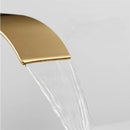 GobekUsa Gold Waterfall Basin Faucet: Brass Bathroom Mixer Tap, Hot Cold Sink Faucet