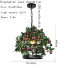 GobekUsa Industrial Style Rose Chandelier - Wrought Iron Pendant Lamp for Home, Restaurant, Bar