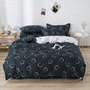 GobekUsa Letter Happy Little Dog Print Bedding Set for Single Double Bed, 3/4Pcs